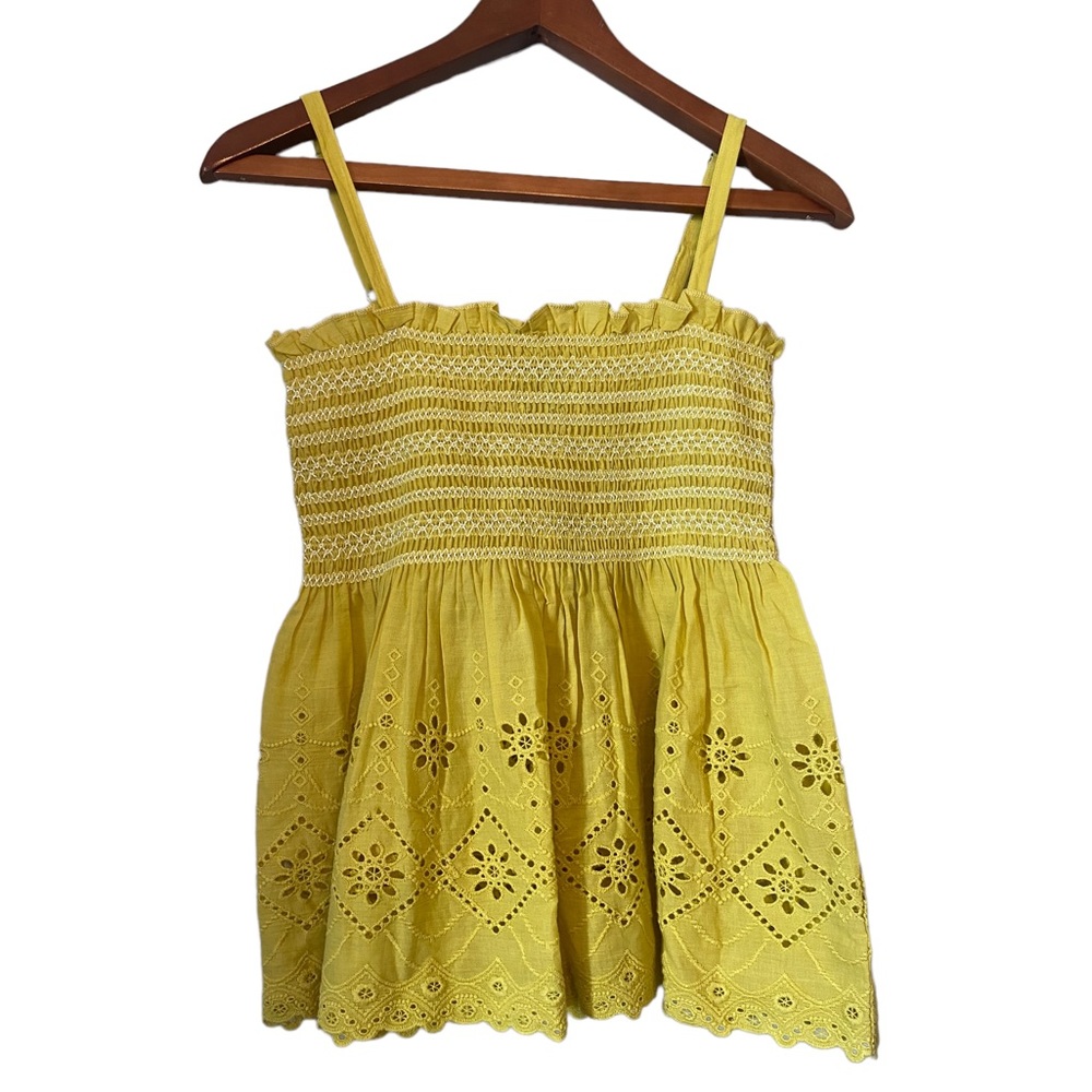 Faith & Zoe Yellow Smocked Top